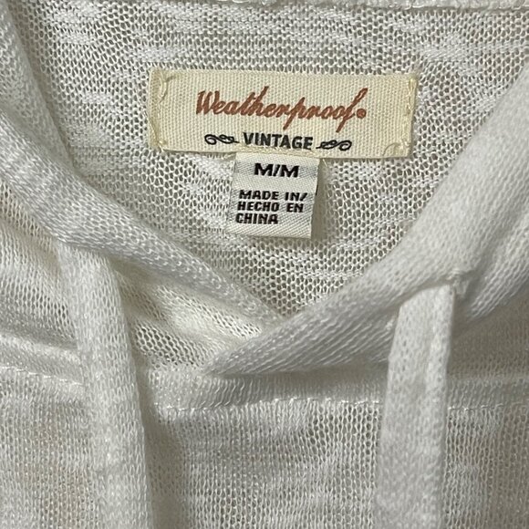 Weatherproof Vintage M/M Cream Polyester Light Sweater Hoodie - Picture 5 of 13